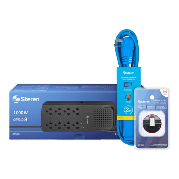 Paquete De 1 Regulador De Voltaje 1000W Y 1 Ext Domestica STEREN + 1 Acc Auto Reg