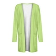 thumbnail image 4 of Coats for Women Blazer Jackets for Women Womens Ladies Solid Softy Cardigan Long Sleeve Coat Pockets Outerwear Black Cardigan for Women Clearance on Sales Womens Coat（Green,L）, 4 of 5