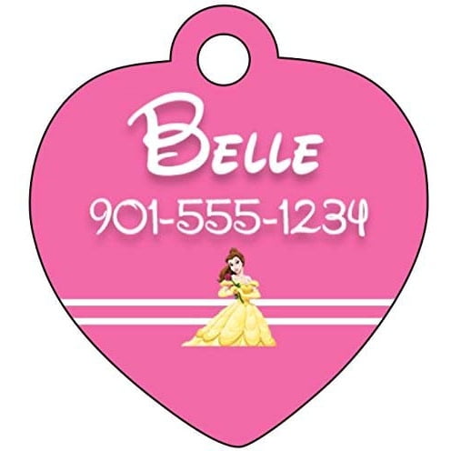 Disney Princess Belle Pet Id For Dogs Cats Personalized W Your Pet S Name Number Walmart Com Walmart Com