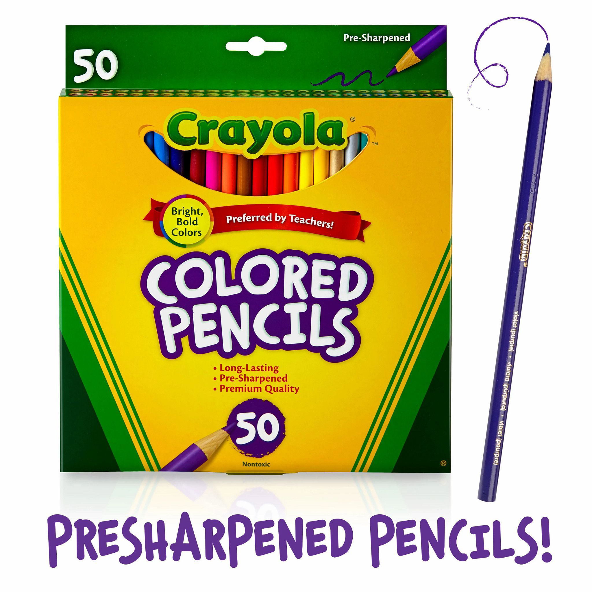 68-4050 6 Pack Crayola 50ct Long Colored Pencils 
