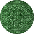 thumbnail image 1 of Ahgly Company Indoor Round Persian Emerald Green Traditional Area Rugs, 3' Round, 1 of 4