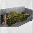 thumbnail image 6 of Forest Soft Flannel Fleece Blanket, Trees Sun Rays in Woods Foliage Greenery Scenic Outdoors Tranquil Untouched, Cozy Plush for Indoor and Outdoor Use, 50" x 70", Green Yellow Brown, by Ambesonne, 6 of 6