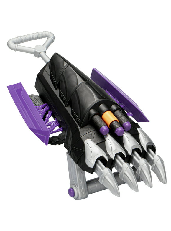 Marvel: Mech Strike Mechasaurs Black Panther Sabre Claw Nerf Kids Toy Blaster with 3 Darts for Boys and Girls