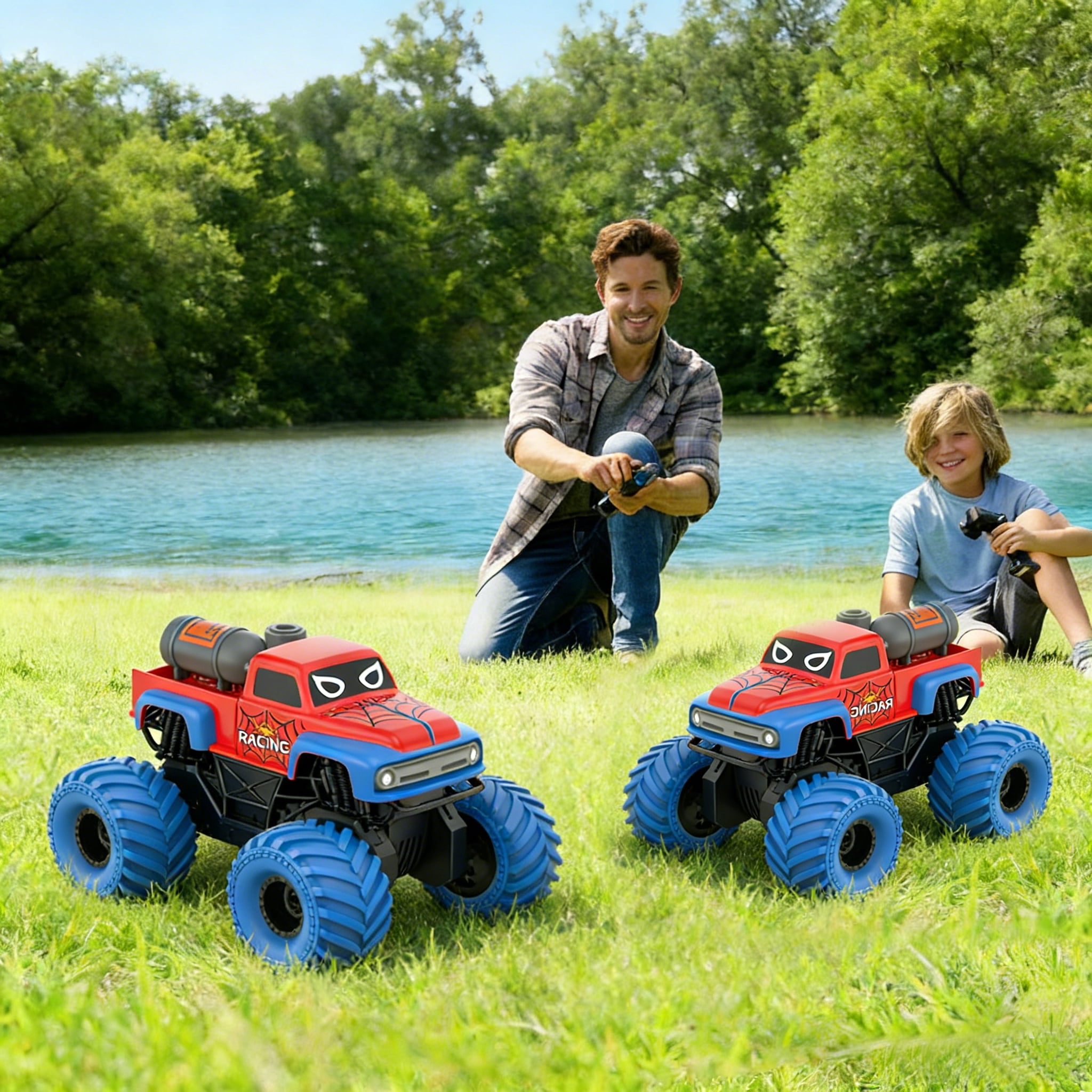 ZOGYMOZ 1:16 Waterproof Rc Car, Amphibious  Remote Control Car, 4WD All Terrain Off-Road Monster Truck Toy for Kids Gifts Presents