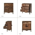 thumbnail image 3 of 3 Drawer Solid Wood Accent Cabinet End Table with USB Dresser for Living Room Living Room, Walnut, 3 of 10