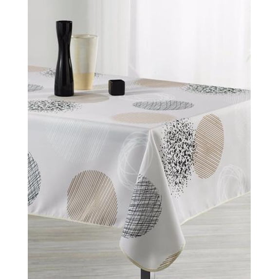 Ball White 100% Polyester, Stain Resistant Tablecloth 118 x 59 inch