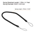 thumbnail image 2 of Unique Bargains 11' Plastic Retractable Spring Coil Strap Key Holder Stylus Cord, Black 5 Pack, 2 of 5