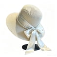 thumbnail image 2 of Noric Women's Straw Sun Hat Summer with Big Bow Trim Wide Brim UV Protection Beach Vintage Vacation Hats, 2 of 6