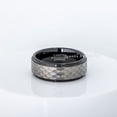 thumbnail image 4 of Jewelry Avalanche 2-Tone Hammered Black Tungsten Carbide Mens Wedding Band, 8mm Anniversary Ring size 10.5, 4 of 5