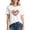White, variant on LiMoi Rainbow Print Shirt Womens Short Sleeve Tops Dressy Casual White Tshirts Shirts for Women Printed Tops for Women Trendy Oversized Tops for Women Short Sleeve My Items