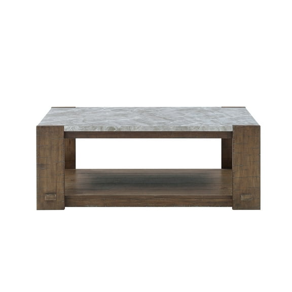 Steve Silver Libby Sintered Stone Coffee Table with Casters, Dusty Caramel