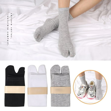 

Flip Flop Socks Split Toe Geta Ankle Length Elastic Stockings Free Size Casual Sandal Two Toe Foot Wearing Black One Size