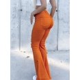 thumbnail image 2 of Women's Orange High Waisted Distressed Flare Jeans High Cotton Blend for All Day Comfort, 2 of 6