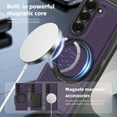 thumbnail image 3 of Decase for Samsung Galaxy Z Fold 7 5G 2025 Case with Magnetic 360° Rotation Stand,Compatible with Mag-safe, Military Grade Shockproof Case, Carbon Fiber Texture Design for Galaxy Z Fold 7,Purple, 3 of 9