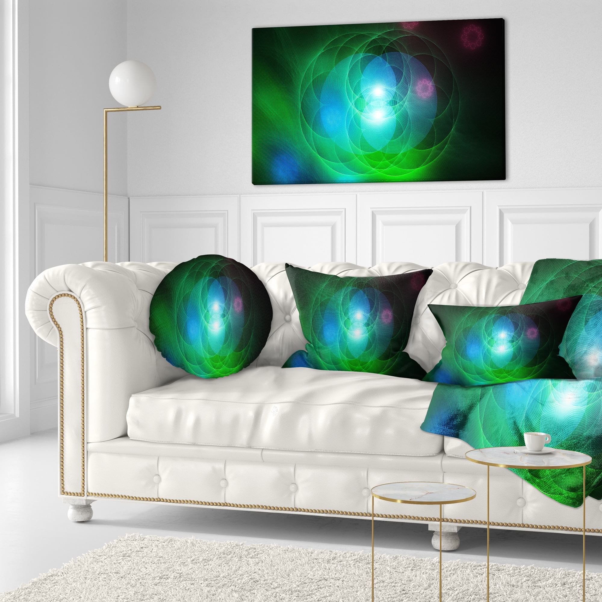 Designart Merge Colored Spheres. - Abstract Throw Pillow - 12x20