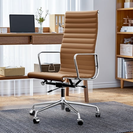 ribbed office chair genuine leather product