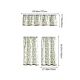 thumbnail image 2 of 3pcs Kitchen Curtain Set with Valance and 2 Tier Panels, Light Filtering Thermal Cafe Curtains for Small Window, Basement, Bathroom, Laundry Room and Dining Area Decor, Green, 2 of 9