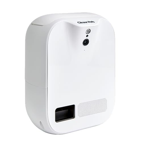 Closer Pets TreatView 1080p Cámara para mascotas y dispensador de golosinas con activación por movimiento, para uso en interiores (compatible con iOS/Android)