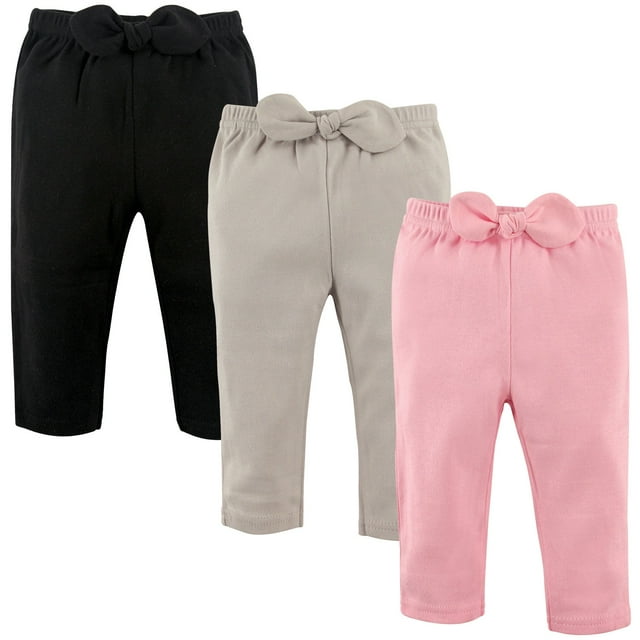 Hudson Baby Pantalones Y Leggings Unisex De Algodón Para Bebé, Color Rosa Claro, Negro, 2 Niños Pequeños