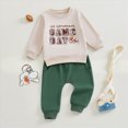 thumbnail image 2 of UAYOTSE Baby Boys Football Print Sweatshirt Jogger Pants Set Casual Fall Daily Infant Outfit Size 6-12 Months, 2 of 3