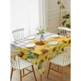 thumbnail image 2 of Yellow Sunflowers Rectangle Tablecloth, Summer Floral Elegant Pastoral Checkered Waterproof & StainResistant Tablecloth, Washable Oil-proof Table Cover for Dining/Party/Wedding/Buffet 52x70 In, 2 of 9