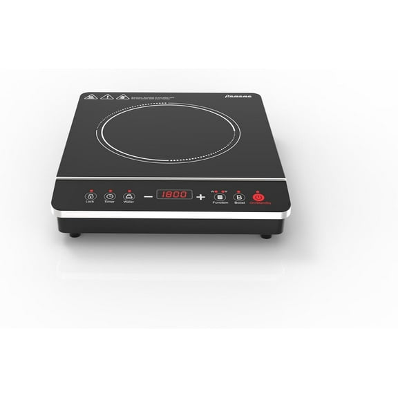 Portable Induction Cooktop Hot Plate 1800W with 10 Temp Levels, Timer, Auto-Shut-Off, Touch Panel, LED Display, Child Safety Lock
