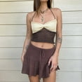 thumbnail image 6 of vigerkar Women Halter Crochet Tops Sleeveless Knit Tank Tops Y2K Summer Crop Camisole Vest Top Beige, M, 6 of 6