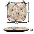 thumbnail image 5 of Dragonfly Chair Seating Cushion Set of 2, Uneven Big Repetitive Winged Bug 2 Pairs of Patched Wings Flying Orange Blobs, Seat Pads for Office with Anti-slip Backing, 16"x16", Multicolor, by Ambesonne, 5 of 7