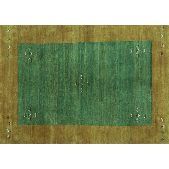 Ahgly Company Indoor Rectangle Abstract Light Blue Contemporary Area Rugs, 7' x 10'