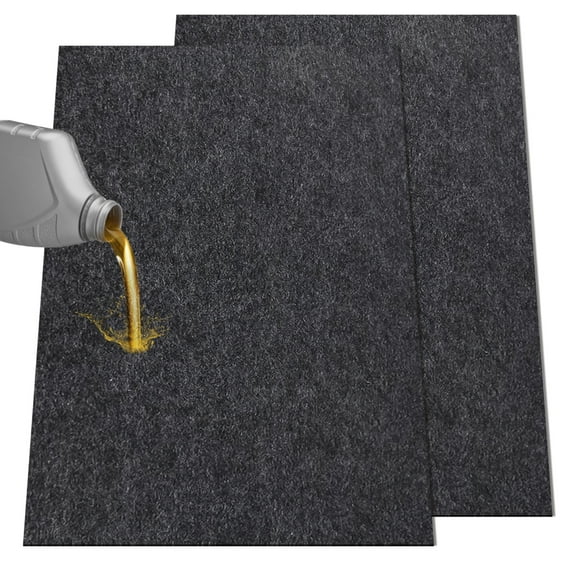 2 Pcs Oil Spill Mats, 36x60" Felt Oil-Absorbent Mats, Garage Floor Mats, Water-Absorbent Pads with Non-slip Backings, Washable Oil Drip Pads for Cars, Motorcycles, Lawn Mowers