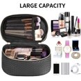 thumbnail image 3 of Women’S 3-Piece Cosmetic Bag Set, Large, Waterproof Travel Toiletry Bag Polyurethane, Black, 3 of 5