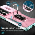 thumbnail image 3 of Phone Case for Samsung Galaxy S23 Ultra Case with Sliding Camera Cover, with 360° + 100° Free Rotation Metal Finger Ring Bracket, Fit Magnet Car Mount, 2 In 1 Case Cover for Galaxy S23 Ultra, Rosegold, 3 of 8