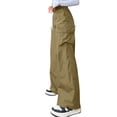 thumbnail image 4 of Domuza Cargo Pants for Women Casual Loose Fit Elastic Drawstring Straight-Leg Pants 2026 New Trendy Hiking High Waist Trousers With-Pockets Earthy Yellow S, 4 of 4