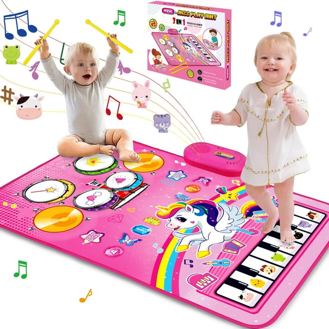 Alfombrilla para piano Musical Play Hapyland Unicorn de 1 a 3 años con pilas