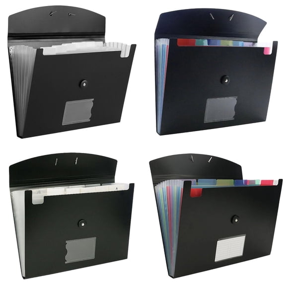 Accordion File Folder,Multi-Pocket Document Organizer,Elastic Buckle File Holder,Multi-Piece Portable Classified Folder Has Multiple Divided Pockets and Elastic Sealed Buckle,Lightweight