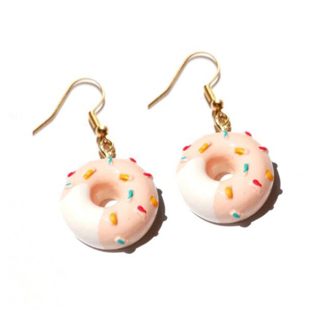 Pendiente para mujer, gota de resina, hecho a mano, bonito regalo para niñas, galletas, pastel de macarrón, donuts Dengxun unisex