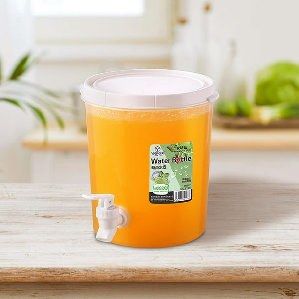 Hervidor frío con grifo, jarra de jugo con espiga, dispensador de jugo de bebida fría, jarra para 3.5L redondo