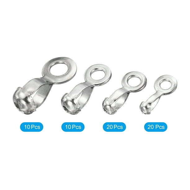 Uxcell 2.4 3.2 4.5 6mm Stainless Ball Chain Pull Loop Connectors Link Loop Clasp 60 Pack