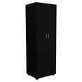 thumbnail image 1 of Atlin Designs Modern Wood Armoire with One Cabinet & 2 Shelves in Black, 1 of 12