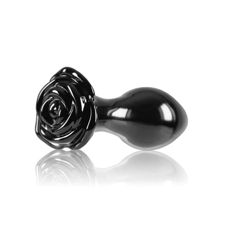black anal plug Crystal Rose Butt Plug - Black