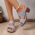thumbnail image 6 of HNMKIU Sandals for Women Fashion Open Toe Platform Slides Breathable Hollow Out Design Casual Comfort Slippers with Heel Beach Shoes Light Gray,8, 6 of 8