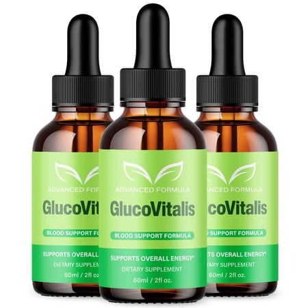 GlucoVitalis Advanced Formula Drops Natural Support Supplement Gluco Vitalis 90 Servings