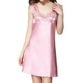 thumbnail image 1 of B91xZ Chemise de Nuit Mode pour Femmes Manches Courtes Imprimé Tee Robe de Nuit, TTTG Rose, 1 of 5