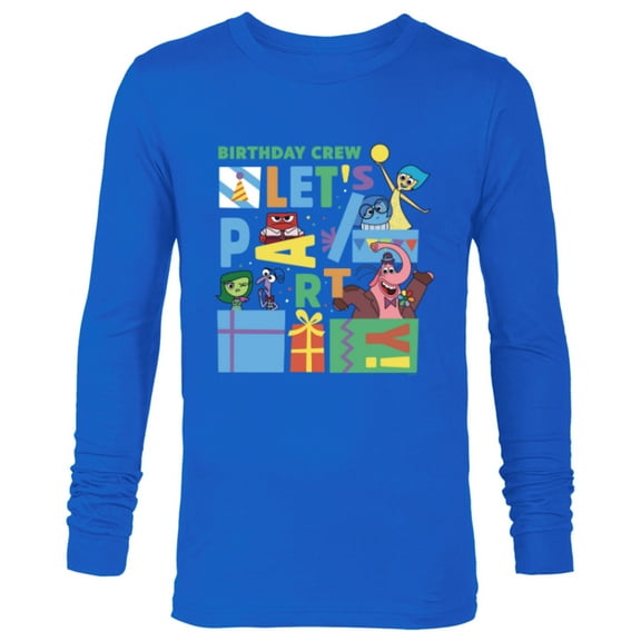 Disney and Pixar’s Inside Out Birthday Crew Let’s Party - Long Sleeve T-Shirt for Men - Customized-Navy