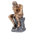 thumbnail image 6 of Thinker Statue European Style Resin Character Sculpture Home Office Bookshelf OrnamentCopper Color, 6 of 8