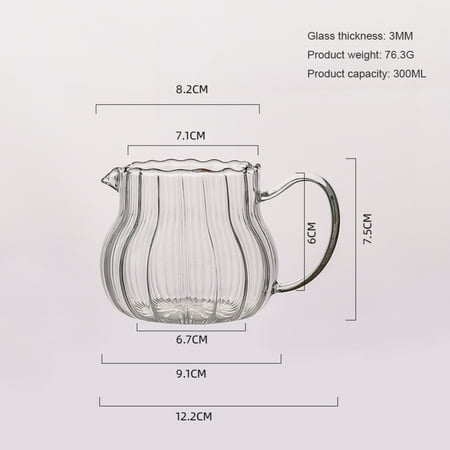 

Japanese Striped Milk Jug With Handle Transparent High Borosilicate Glass Pot Party Juice Container Heat-Resistant Coffee Pot-Option A2