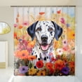 thumbnail image 3 of Welcome Spring Summer Dalmatian Portrait Flower Blue Sky Shower Curtain Dog Lover Waterproof Bathroom Bathtub Curtain - 12001, 3 of 5
