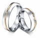 thumbnail image 1 of Par De Anillos De Pareja Linea Dorada Y Tres Piedras Acero INOXIDABLE, 1 of 1