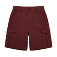 thumbnail image 5 of Hiking Shorts for Women Lightweight Elastic Waist Knee Length Cargo Shorts Golf Casual Summer Bermuda Short Wine 2XL, 5 of 6