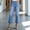 Light Blue, variant on Floleo Women's High Waisted Cropped Flare Jeans with Front Patch Pockets Washed Denim Wide Leg Pants Casual Everyday Wear